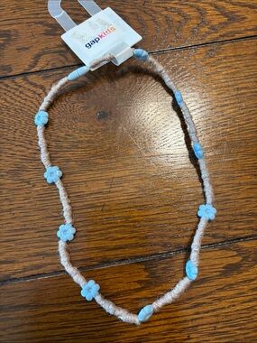 GAP Kids Surfer Girl Necklace with Light Blue Flower Beads